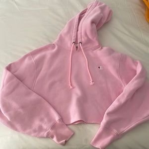 Cropped pink champion sweatshirt